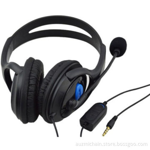 Double big headset for PS4, cable length 1.4M with volume control and microphone